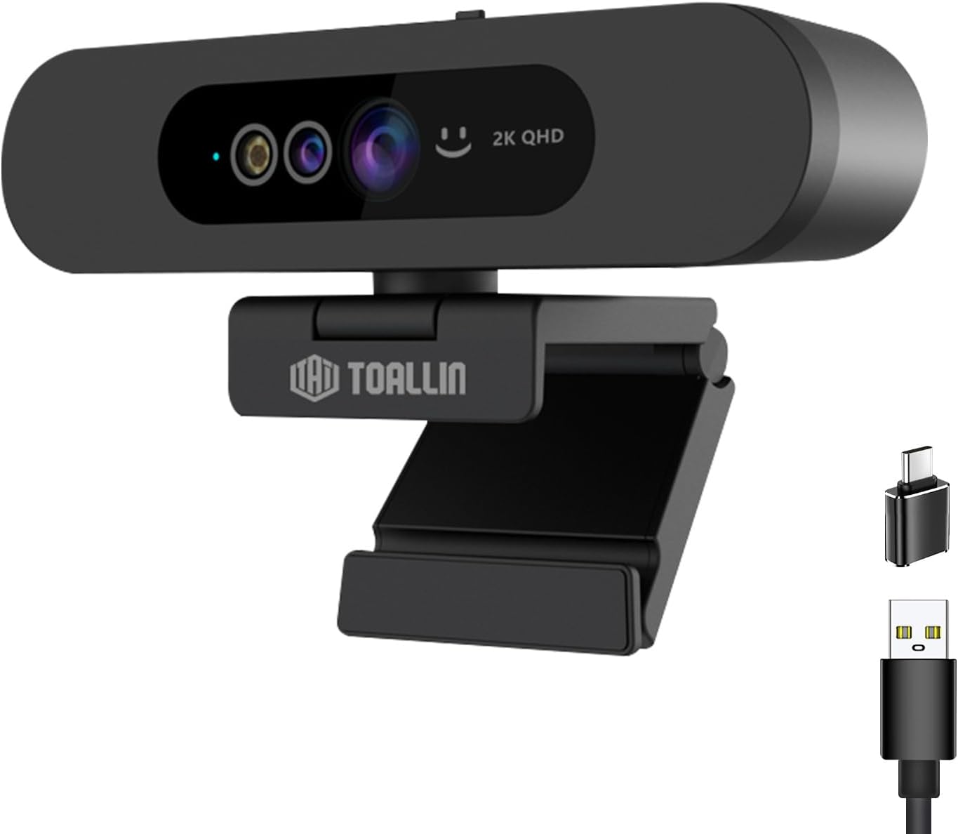 TOALLIN 2K QHD Webcam with Windows Hello for Secure Login