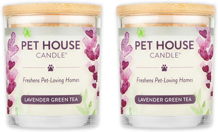 One Fur All Pet House Candle 2 Pack - Clean Burning Odor Eliminator