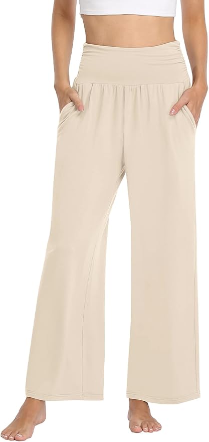 TARSE Womens Wide Leg Pants for Casual and Yoga Activities
