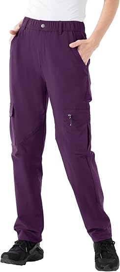 Rdruko Women's Hiking Cargo Pants for Travel and Camping