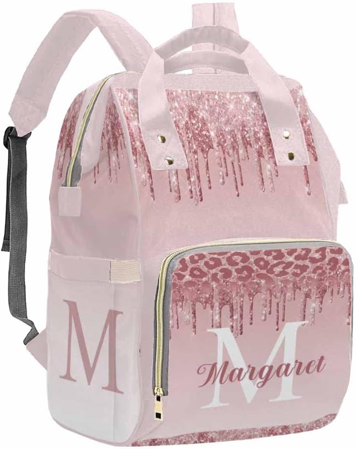 Personalized Glitter Diaper Bag for Stylish Moms