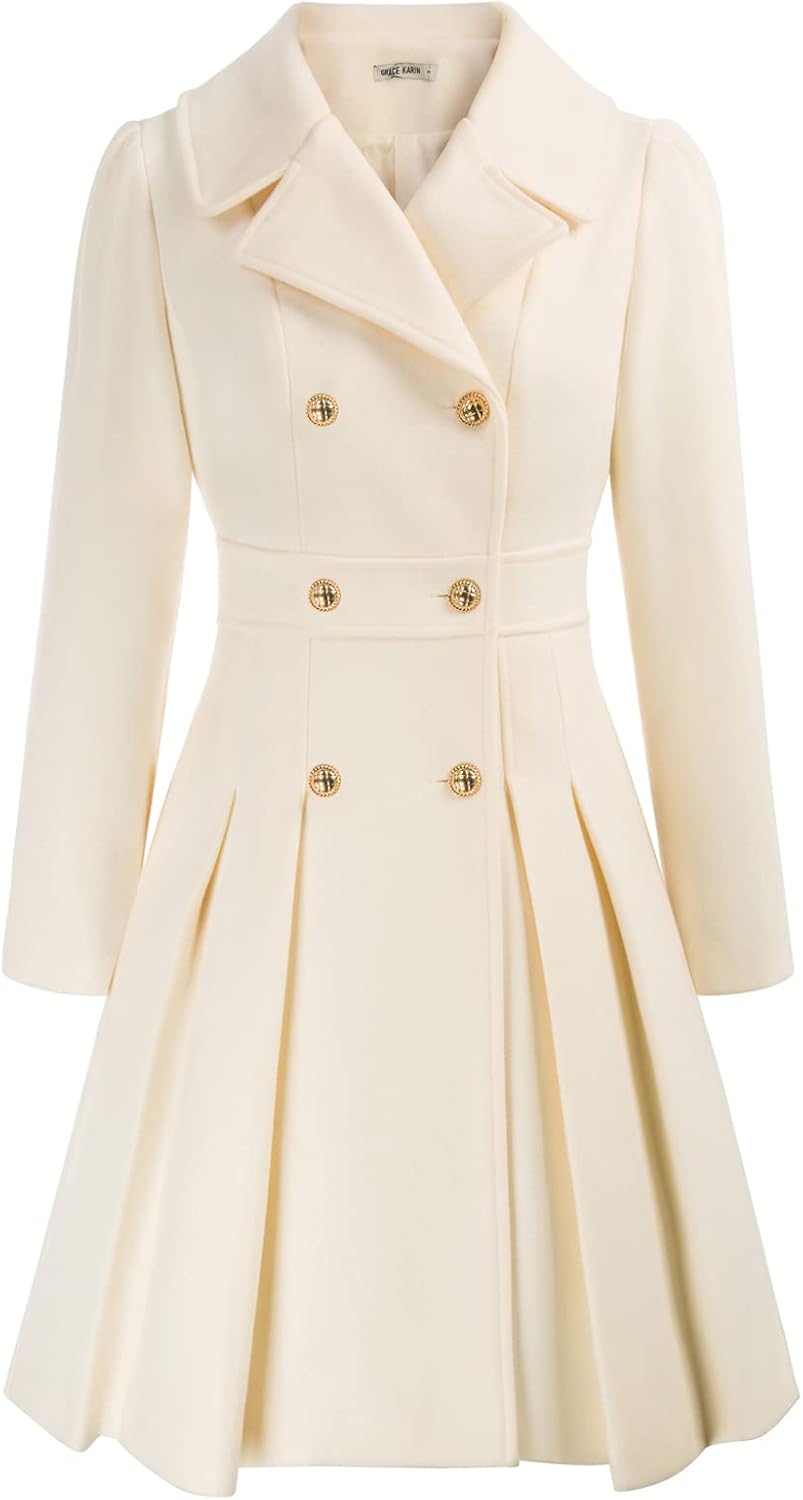 2024 Women's Fashion Trench Coat with Notch Lapel and Pockets