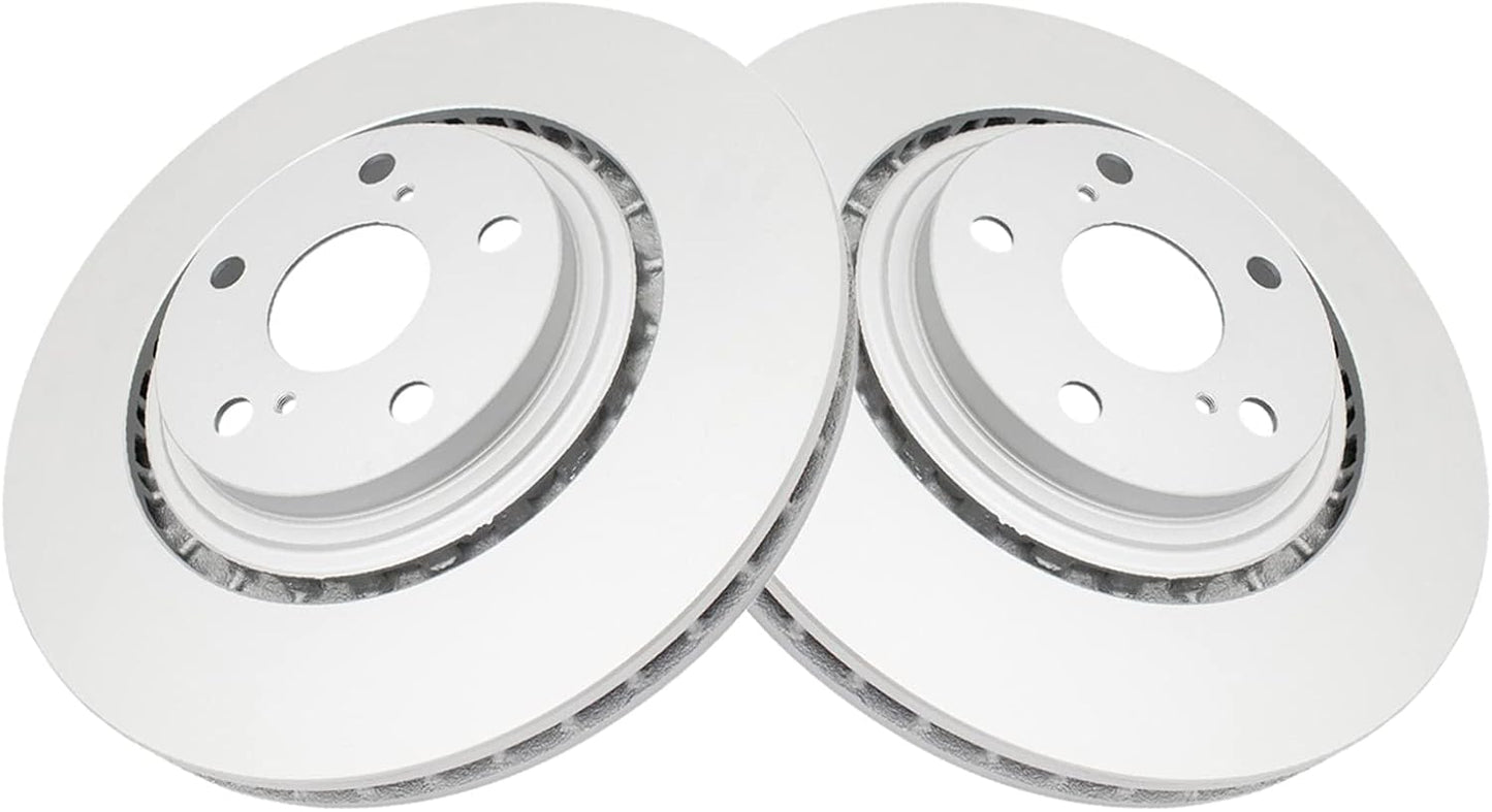 TRQ Front Brake Rotors Set Vented Premium G-Coated for Lexus