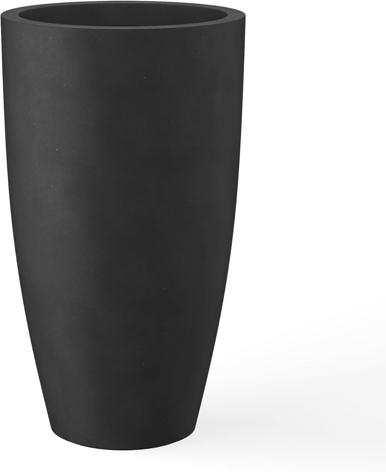 Kante 23.6in Black Concrete Tall Planters for Indoor Outdoor Use