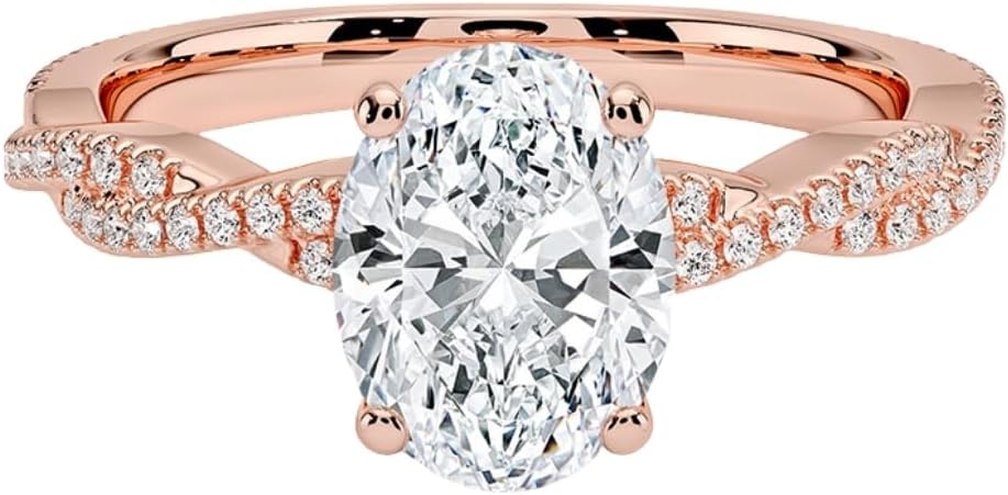 1-3 CT Moissanite Engagement Ring in Solid Gold & Silver