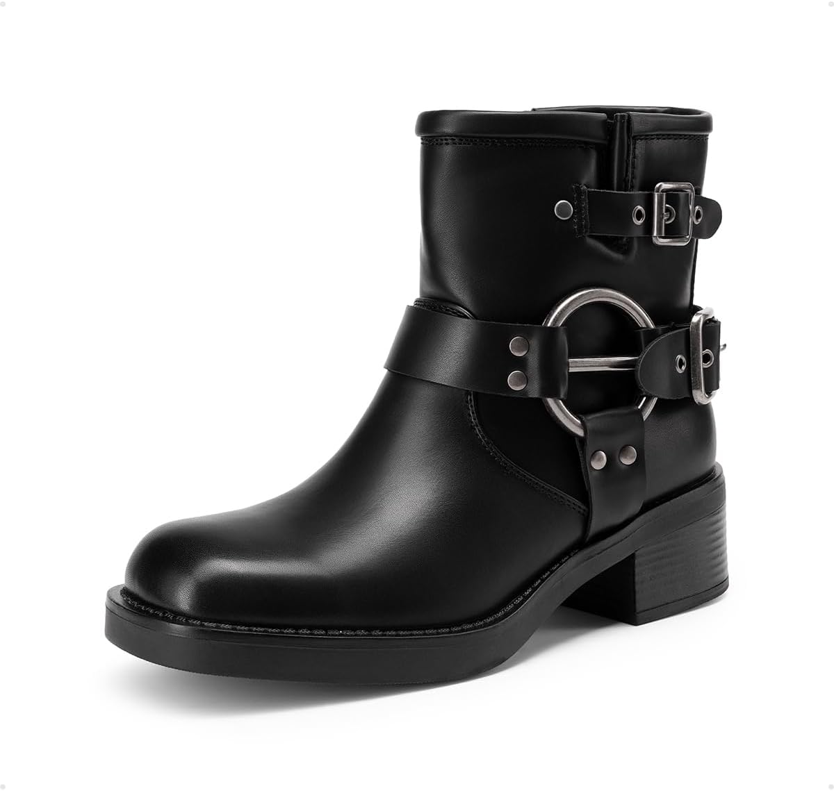 DREAM PAIRS Women's Fashion Motorcycle Ankle Boots with Buckles