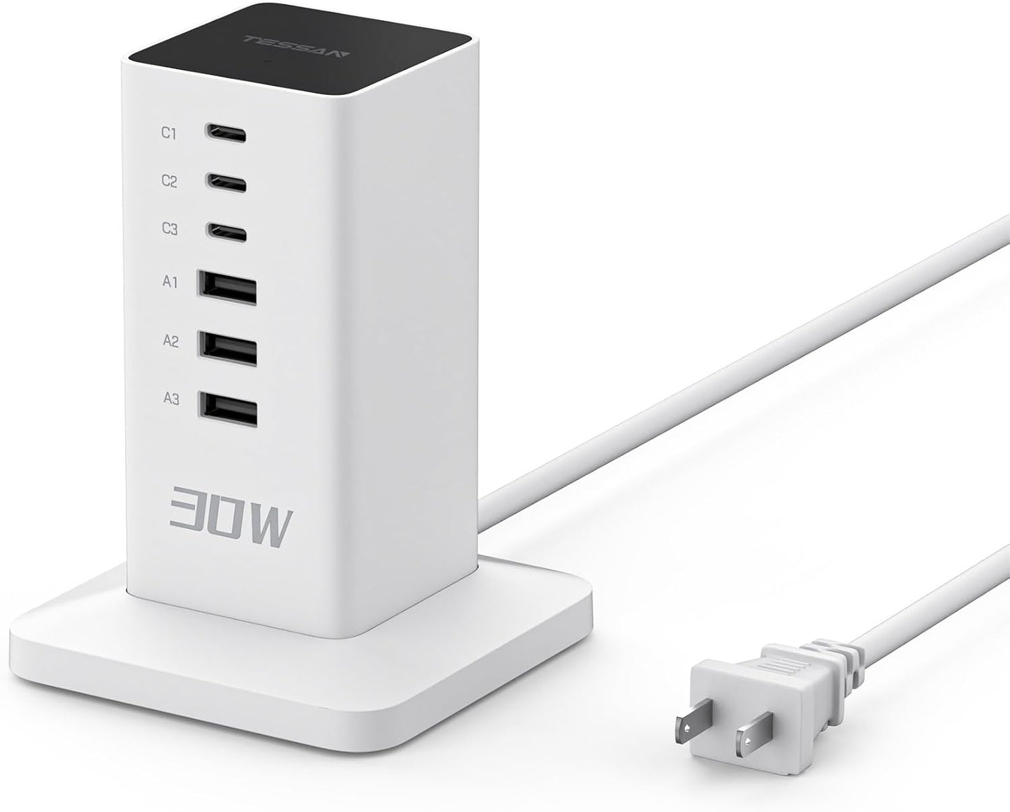 TESSAN 30W USB Charging Station: Charge 6 Devices Simultaneously