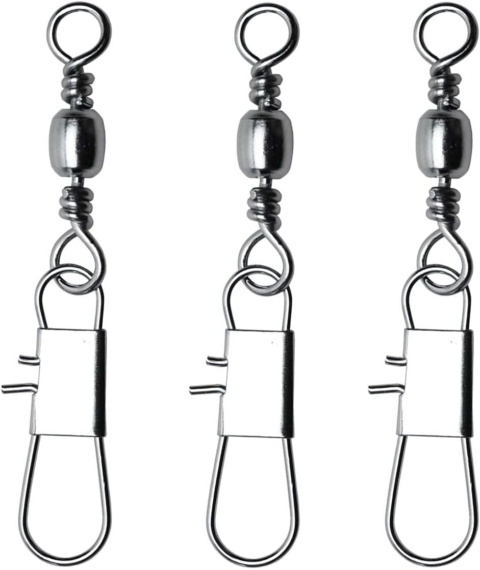 50/250pcs Stainless Steel Fishing Swivels | High Strength Snap Connectors