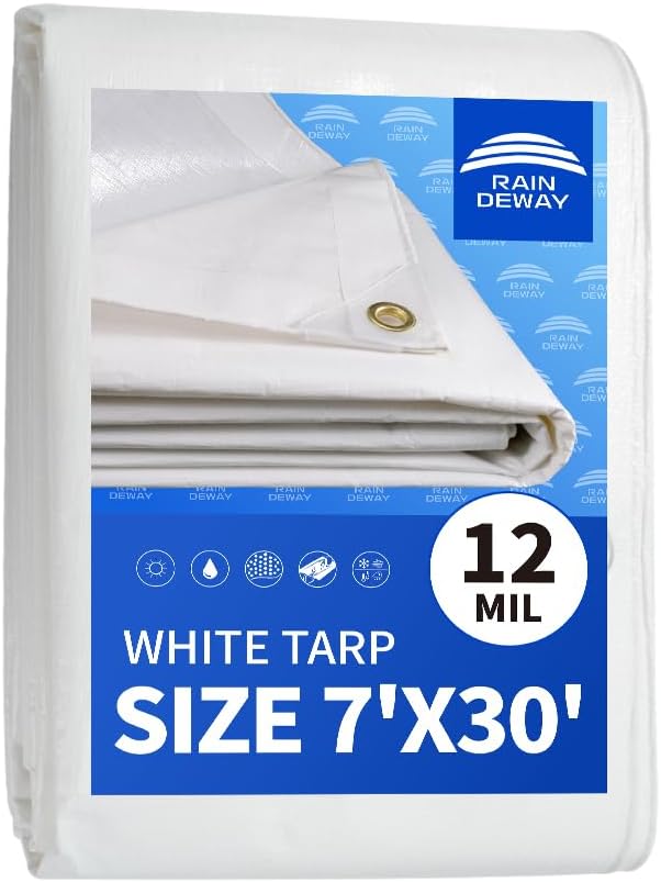 12 Mil Heavy Duty White Tarps for All Weather Protection