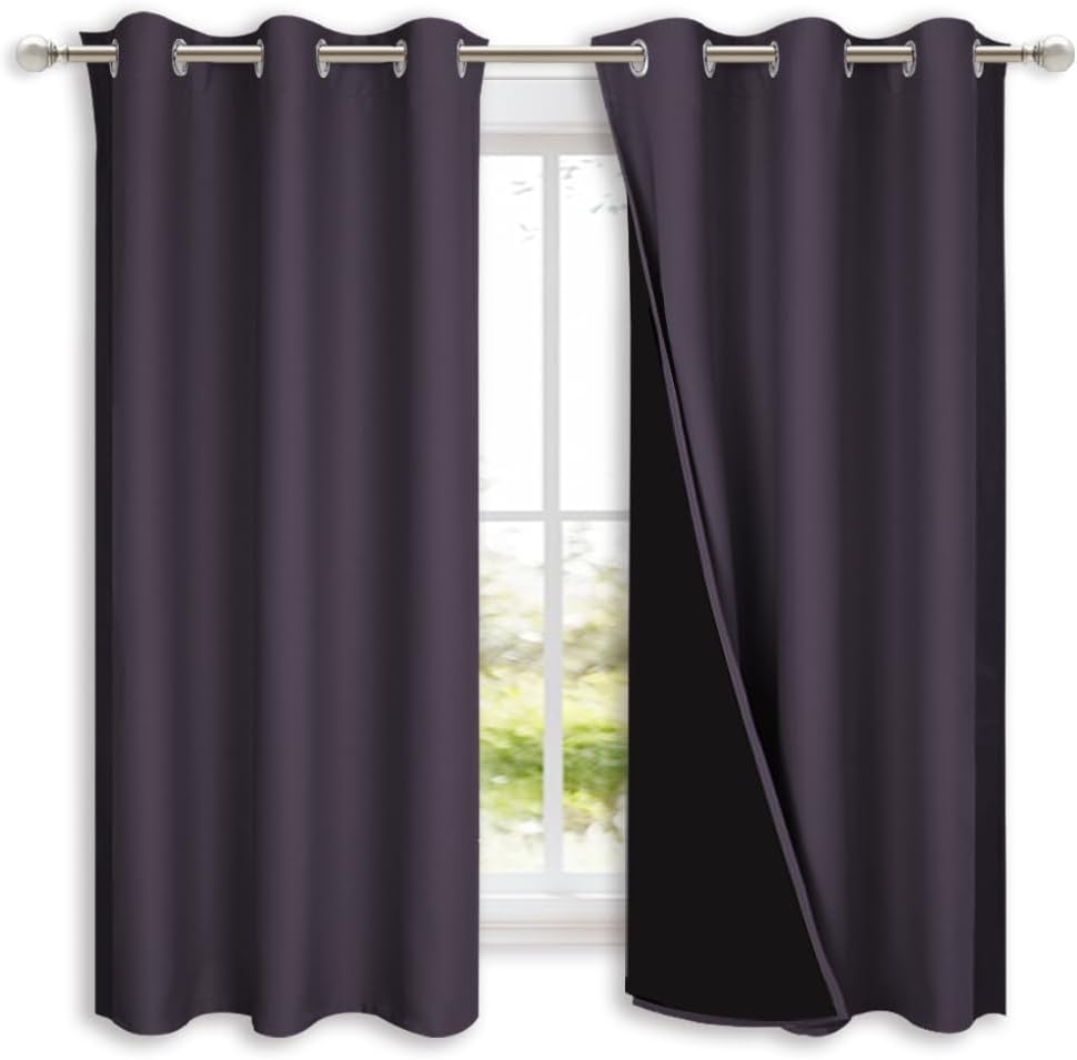 NICETOWN 100% Blackout Short Curtains for Total Light Control
