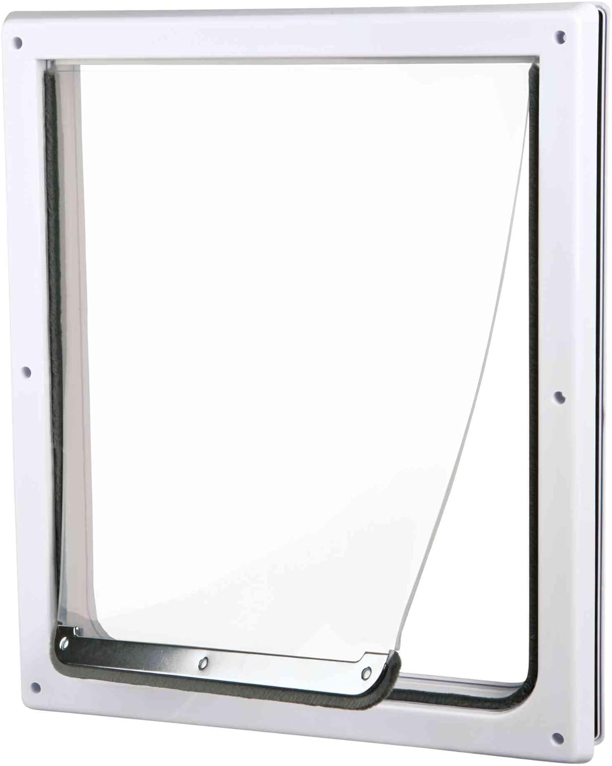 2-Way Locking Dog Door for Medium to X-Large Dogs, White