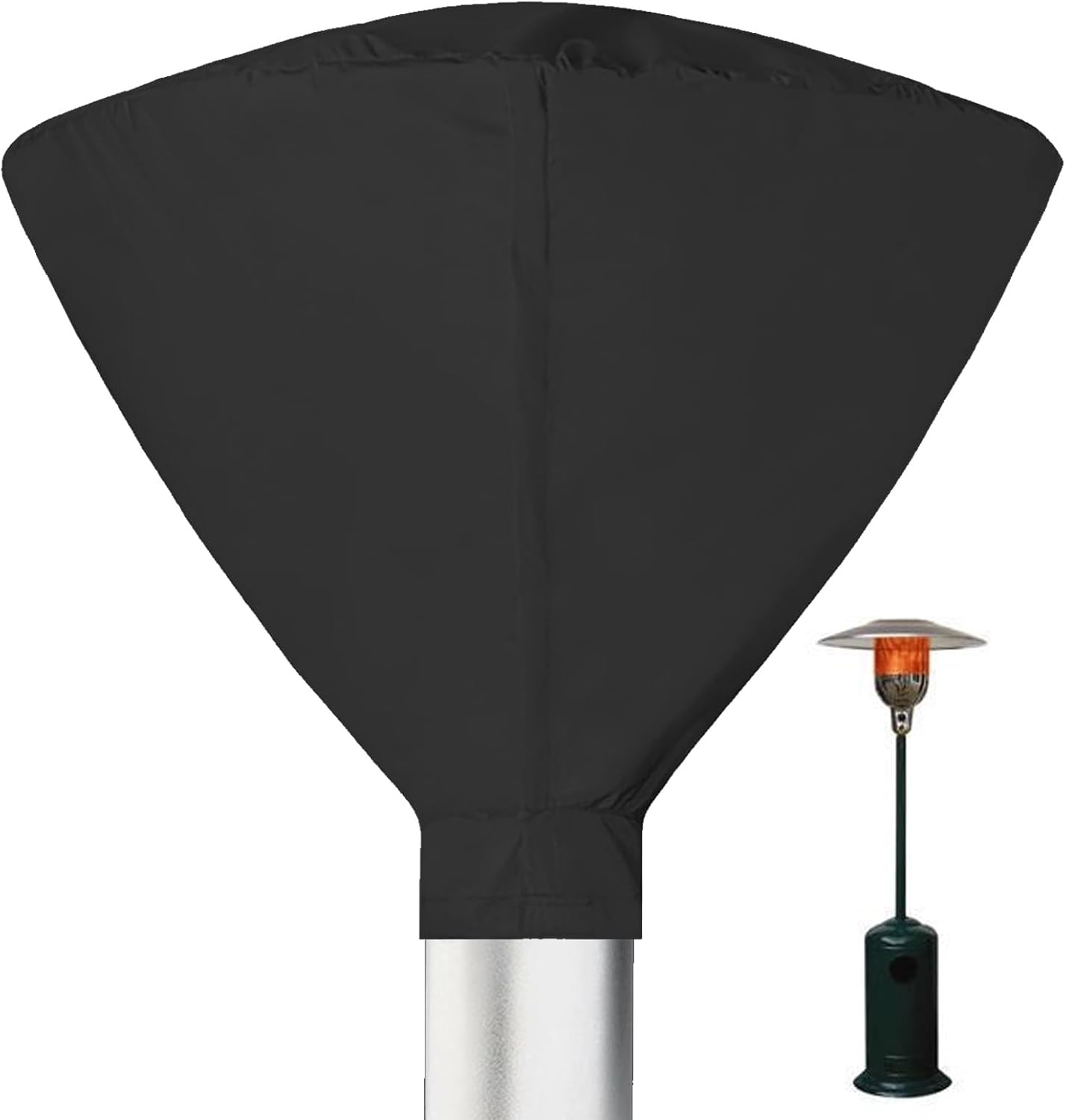 Black Waterproof Patio Heater Cover, UV-Resistant - 34D