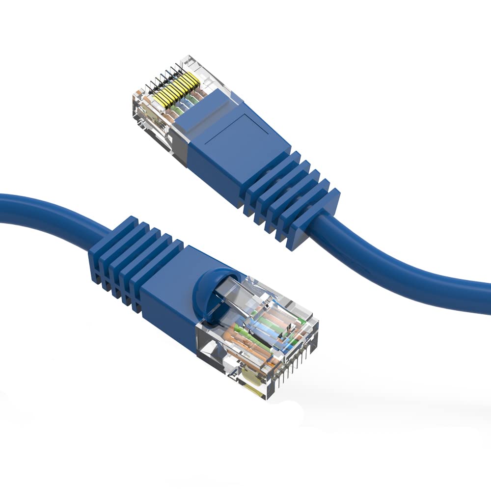 Cat5e Ethernet Patch Cable 200ft Blue with Gold Plated Connectors
