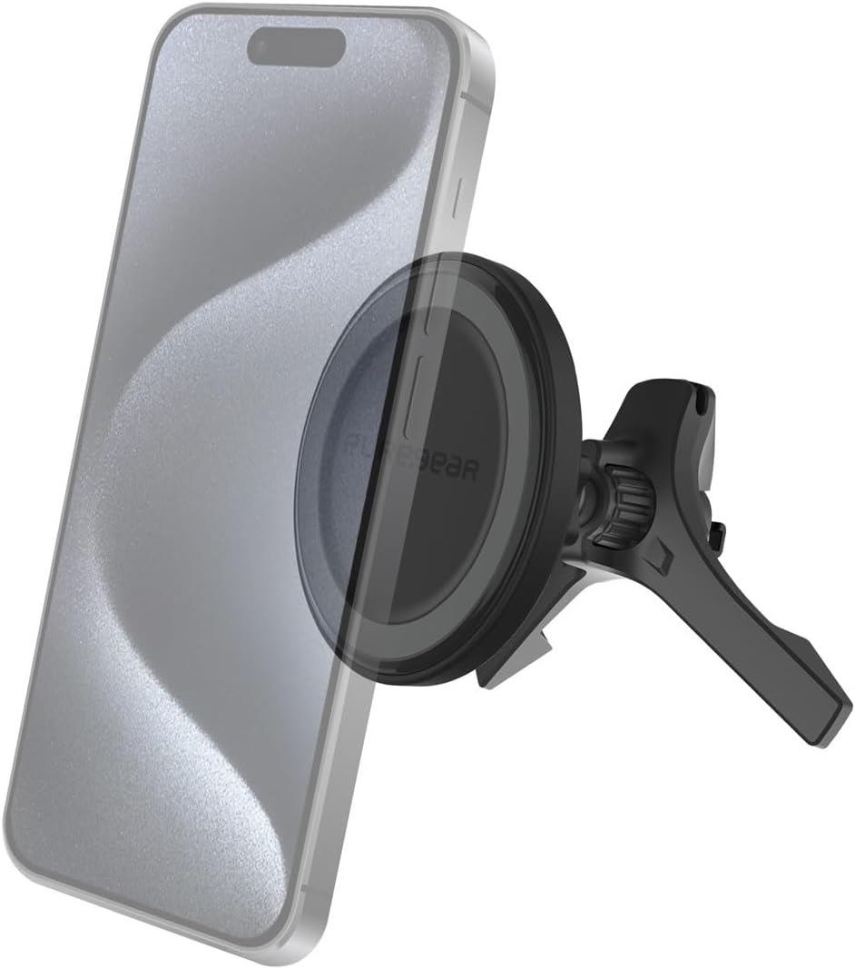 PureGear 15W MagSafe Car Mount Charger, Fast Wireless Charging