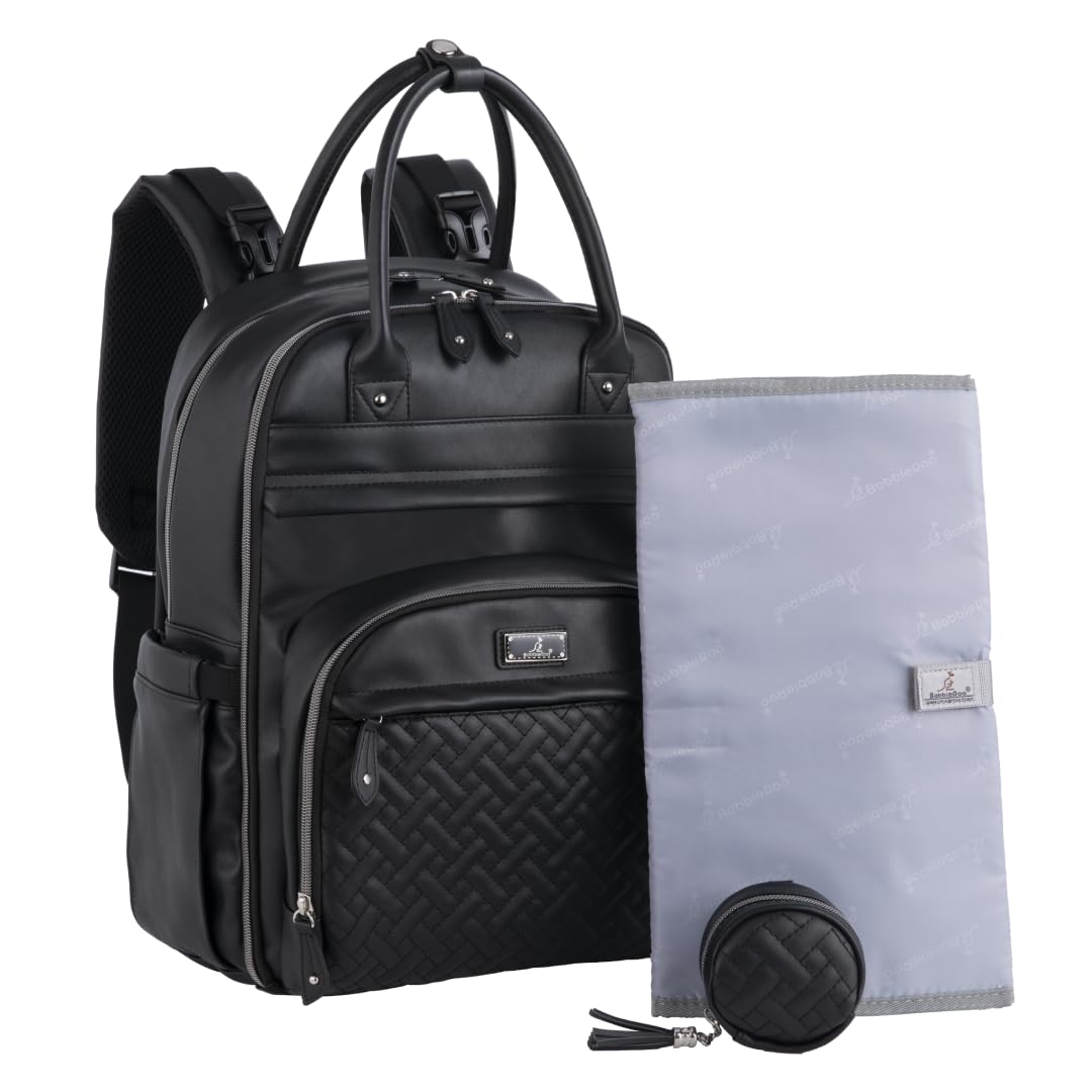 BabbleRoo Leather Diaper Bag Backpack for Busy Parents