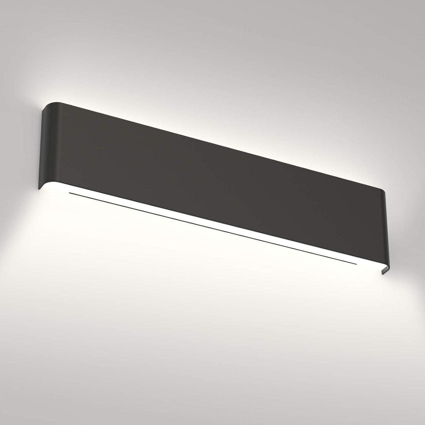 Aipsun 24in Matte Black Modern LED Vanity Light for Bathroom
