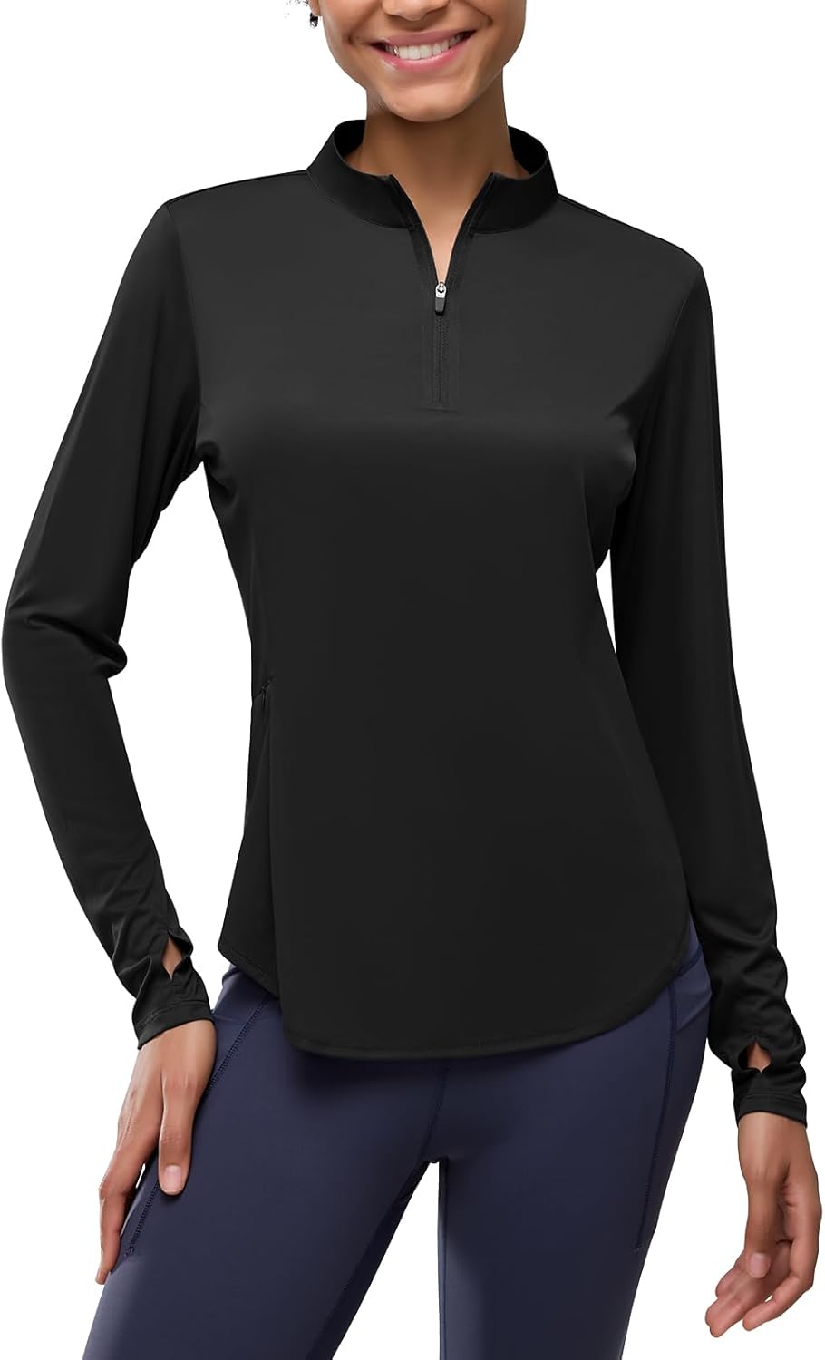 Ramunro Women's UPF 50+ Sun Protection Zip Pullover