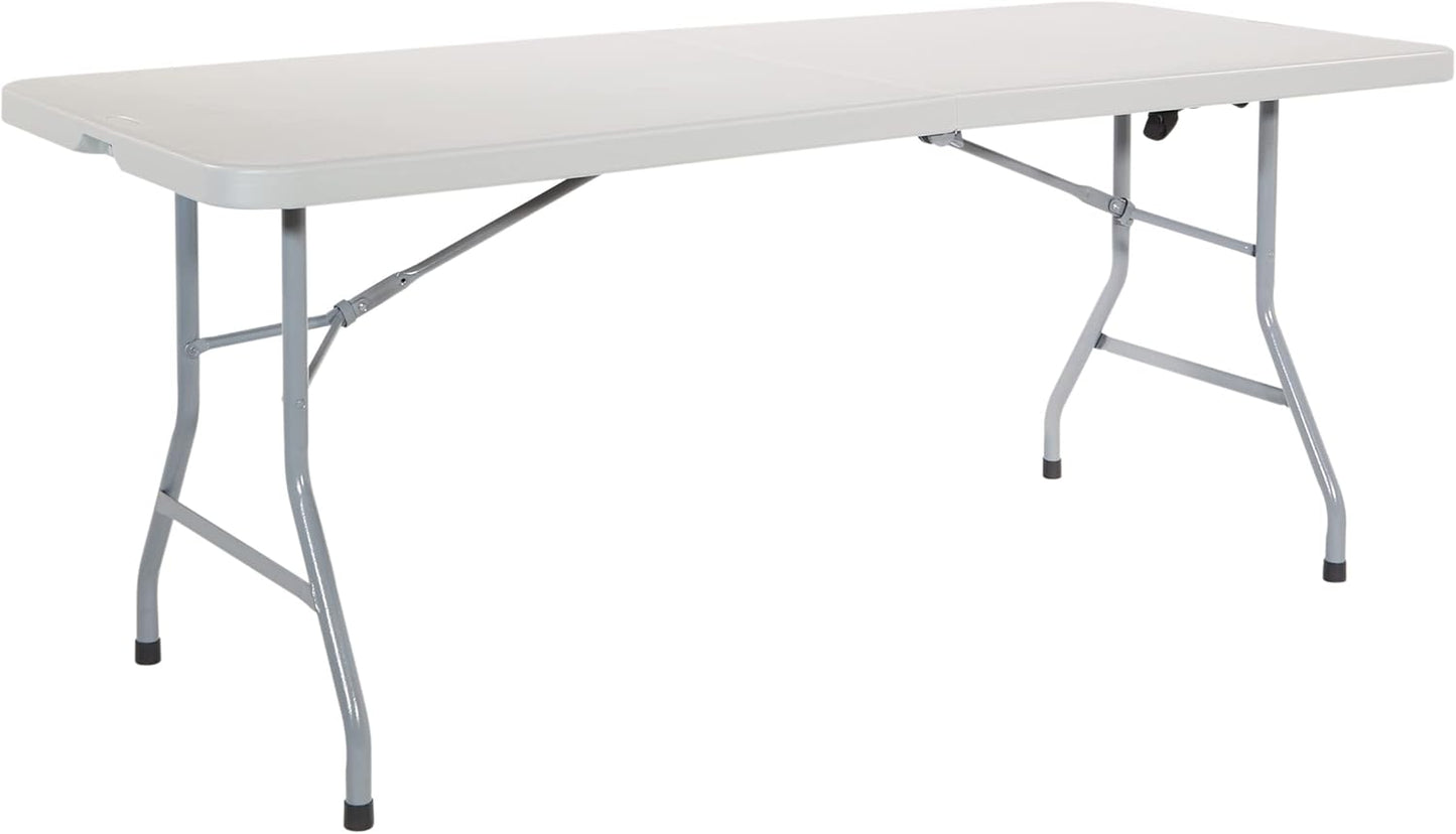 6ft Rectangular Folding Table by Office Star: Portable for Picnics & Camping