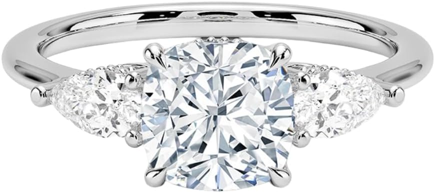 Moissanite Engagement Ring 1.5 ct in Gold & Silver Options