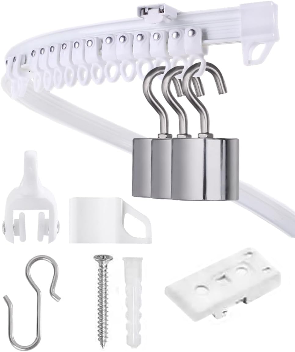 MUZNIQ 16ft Room Divider Curtain Track Set