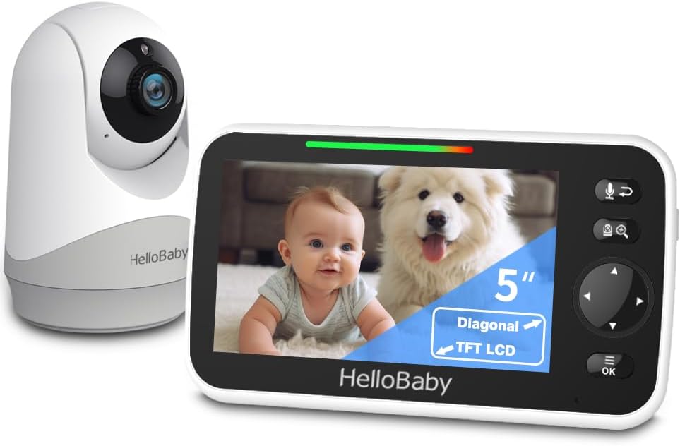 HelloBaby 5 Video Monitor: 16-Hour Stream & 960ft Range