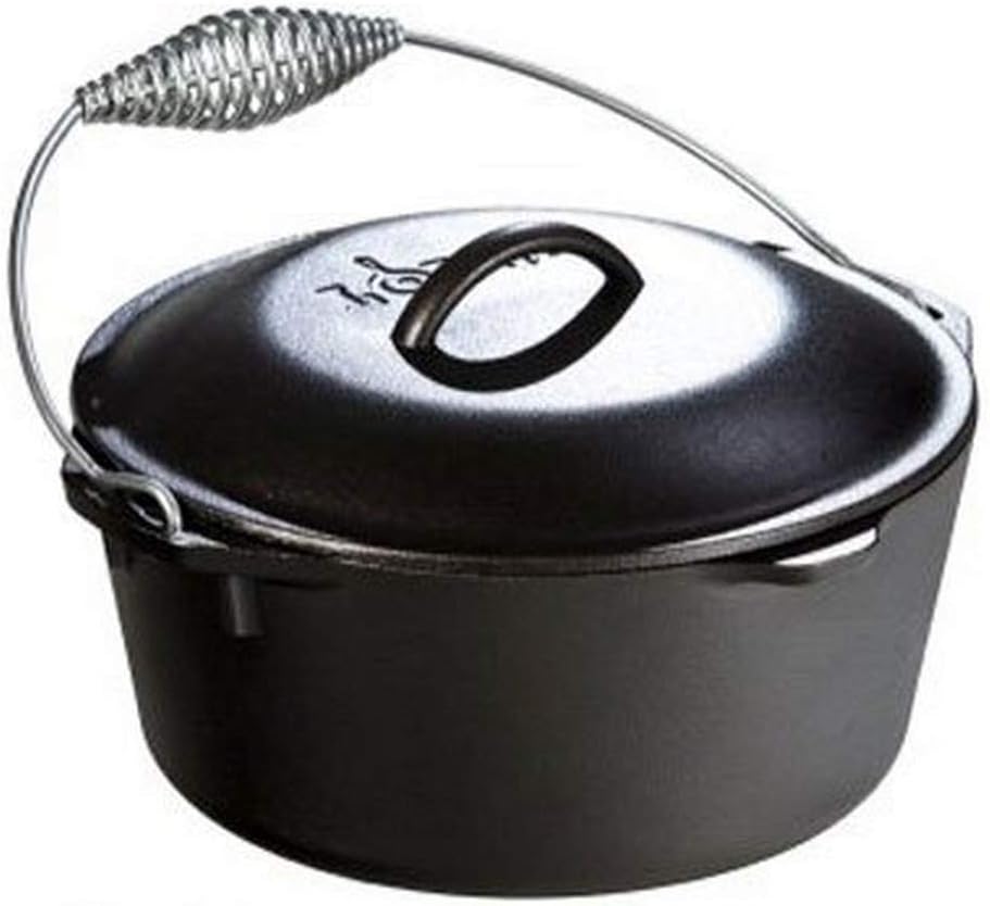 Lodge 5 Quart Pre-Seasoned Cast Iron Dutch Oven for Versatile Cooking