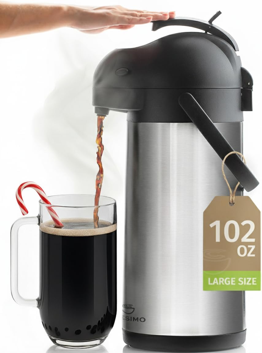 Cresimo Coffee Carafe with Pump - 102oz Insulated Airpot