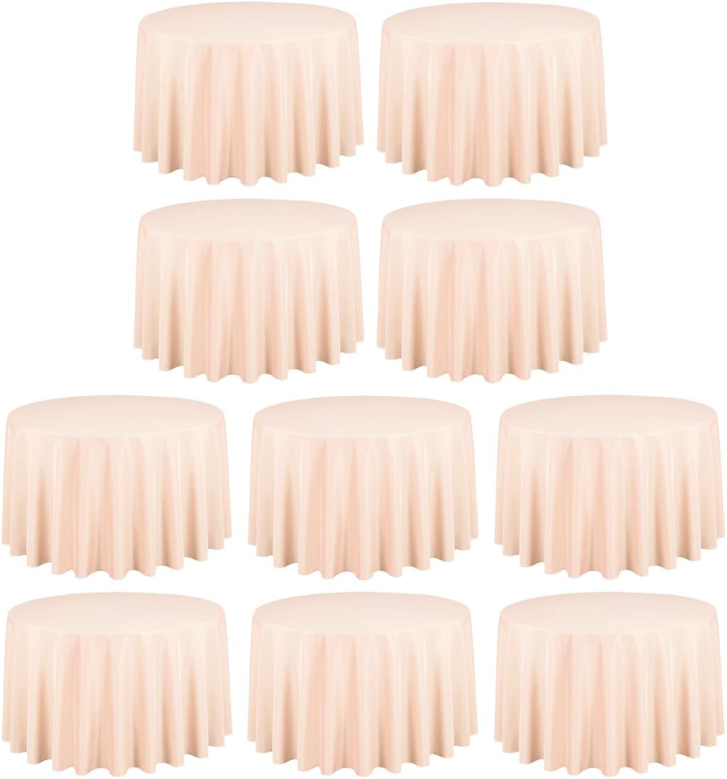 108 Inch Round Tablecloths Peach - Perfect for Weddings and Events
