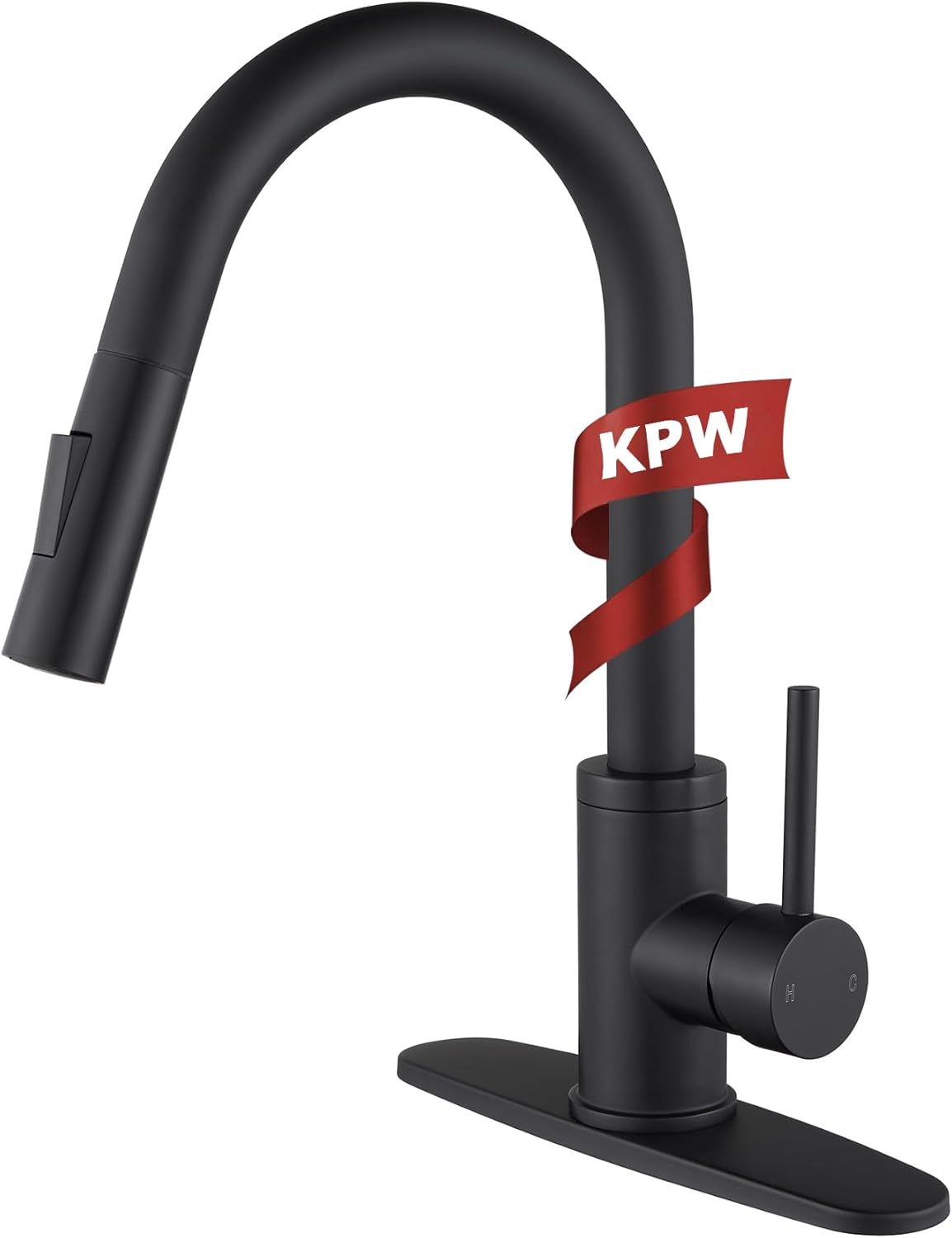 KPW Kitchen Faucets: Matte Black Pull Down Sprayer for Sink