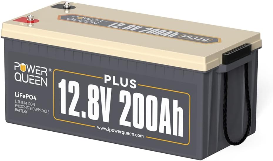 Power Queen 12V 200Ah PLUS LiFePO4 Battery for Off-Grid Use