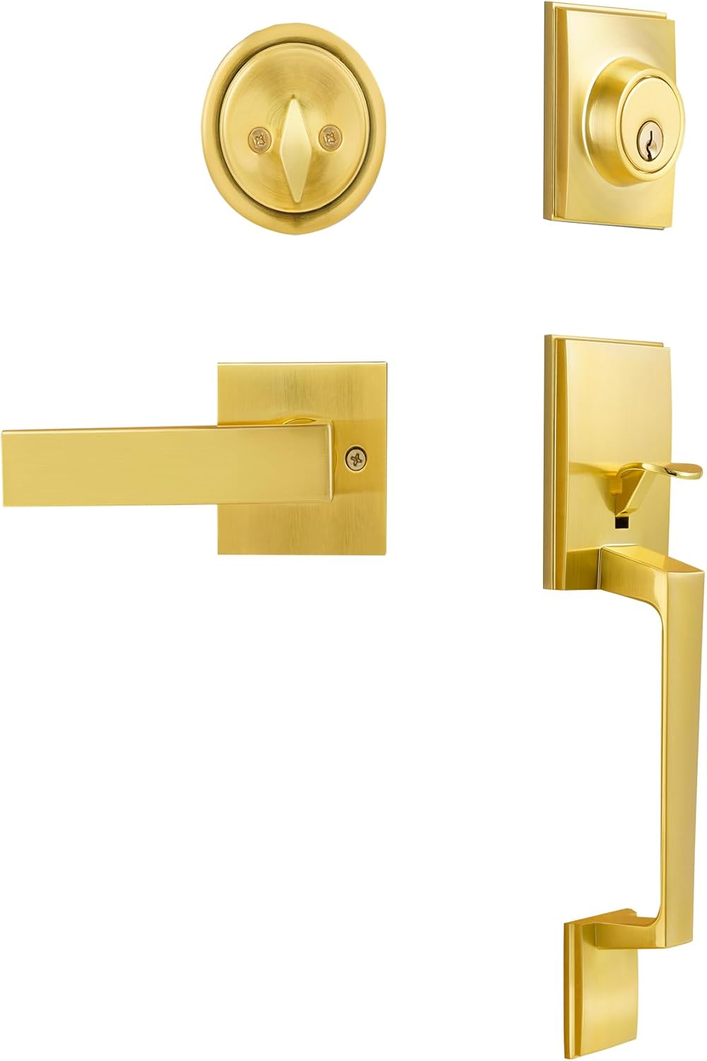 Azdele Front Door Handle and Deadbolt Set for Modern Homes