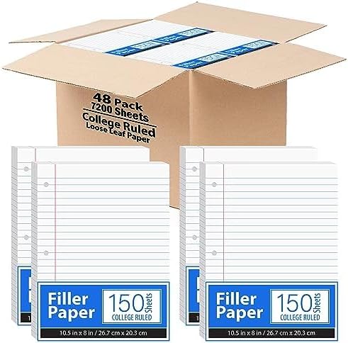 College Ruled Loose Leaf Paper for Students and Offices - 36 Pack