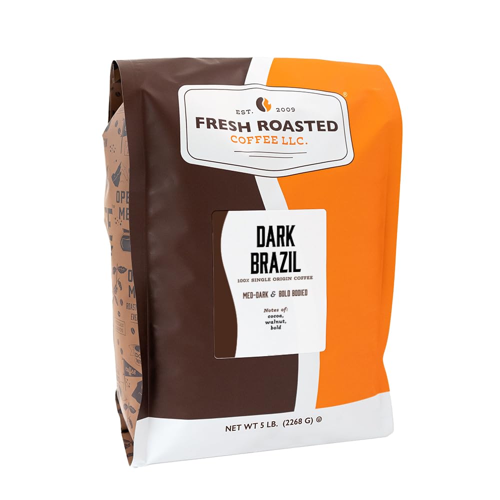 Fresh Roasted Coffee Dark Brazil Cerrado Whole Bean 5 lb