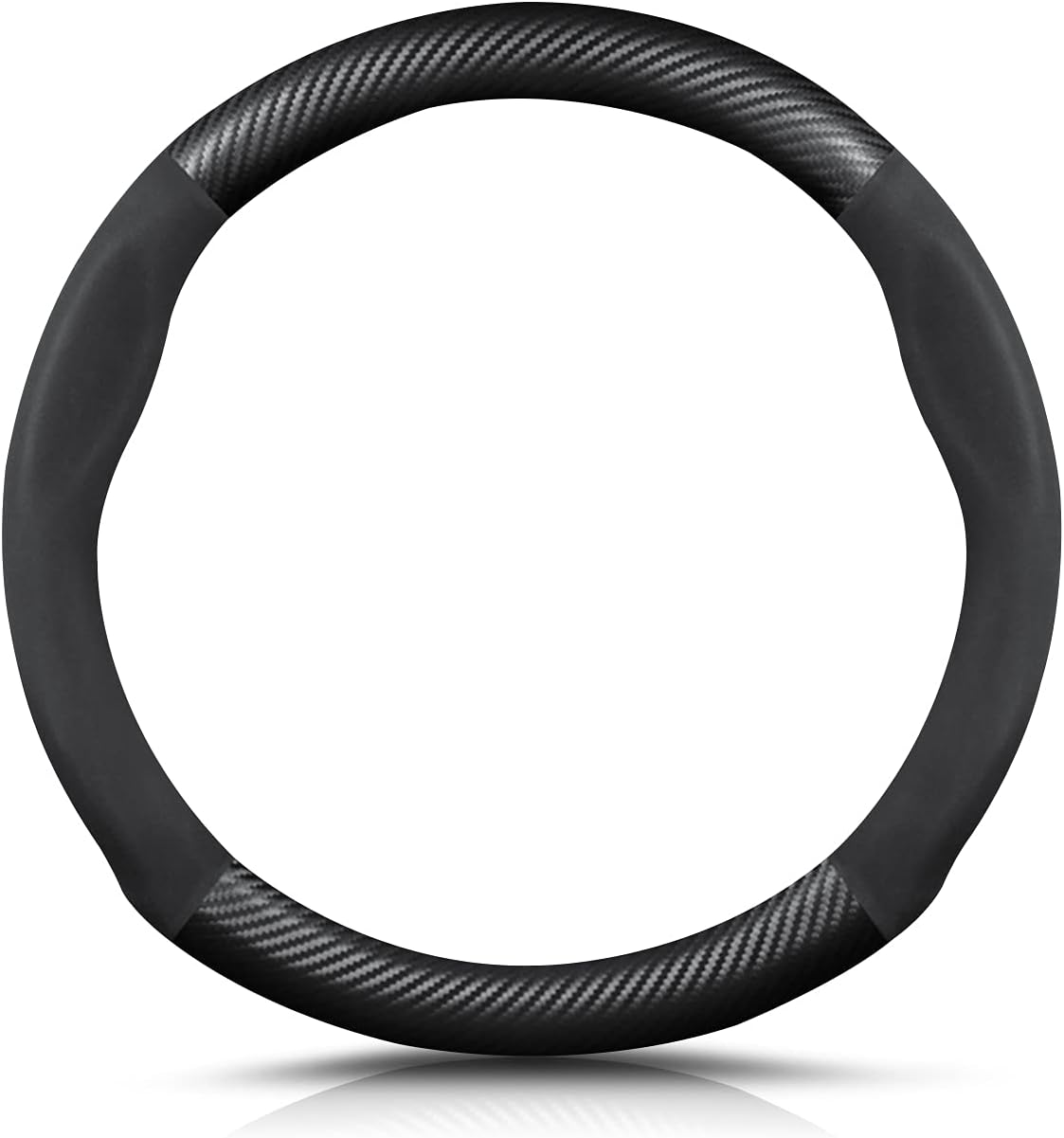 Ergocar Round Shape Carbon Fiber Steering Wheel Cover for Comfort
