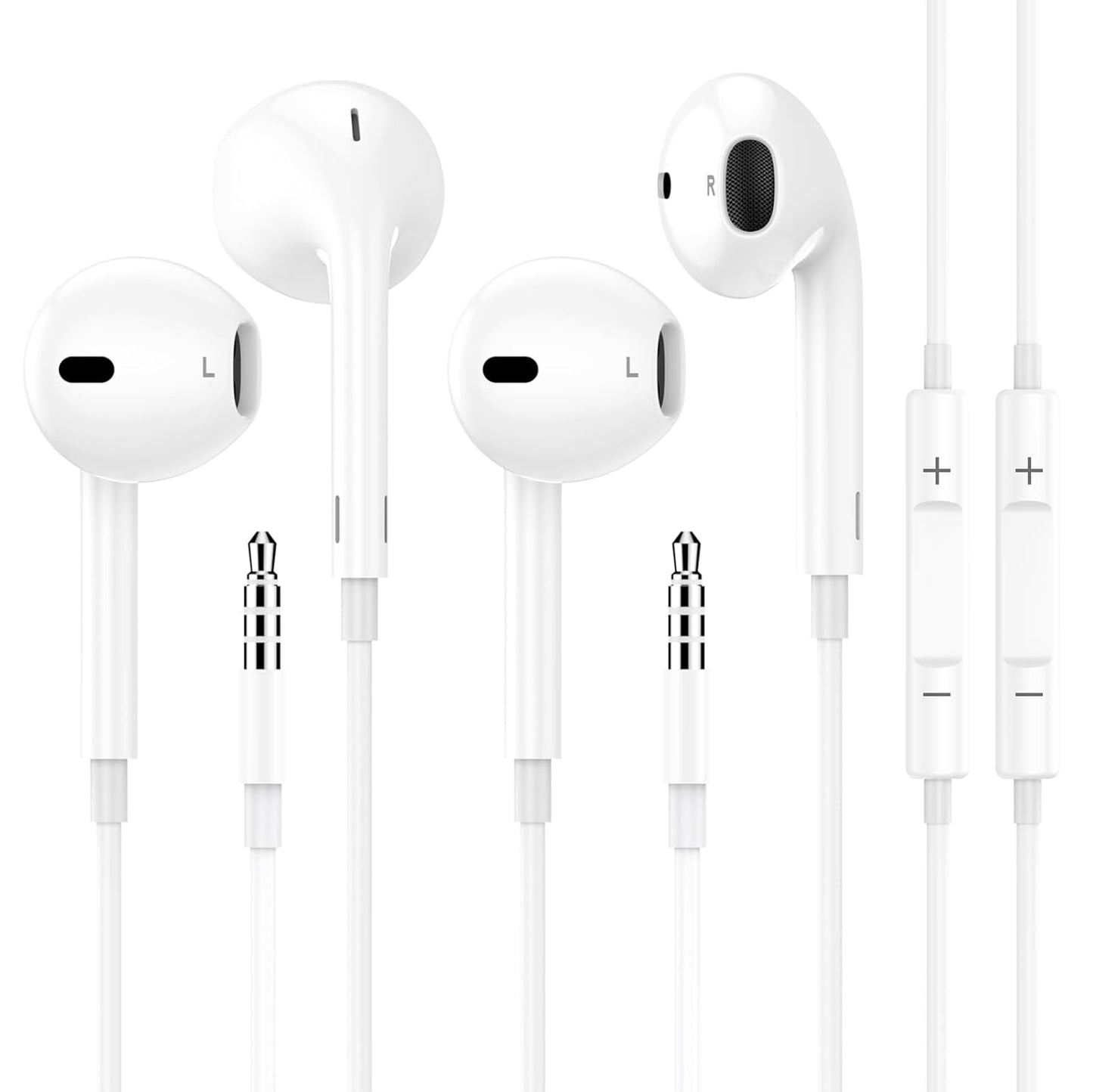 Clear Call Earbuds 2-Pack, MFi Certified, Noise-Isolating, Volume Control - Velamp