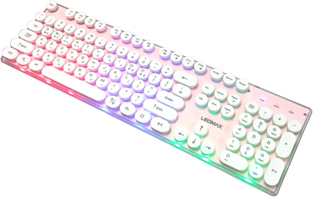 Retro Punk Style Keyboard with Round Keycap for Quiet Use
