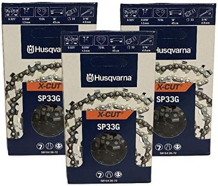 Husqvarna SP33G X-Cut .325 Semi-Chisel Chainsaw Chain 3 Pack