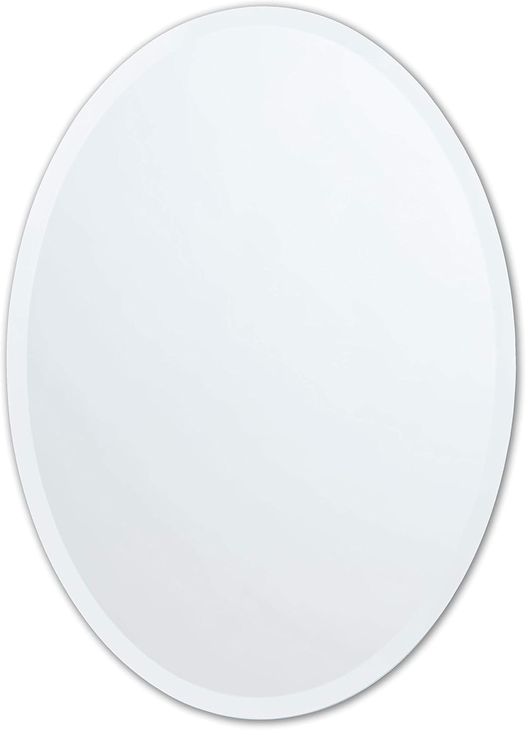 Frameless Oval Bathroom Mirror 24in x 36in with Beveled Edge