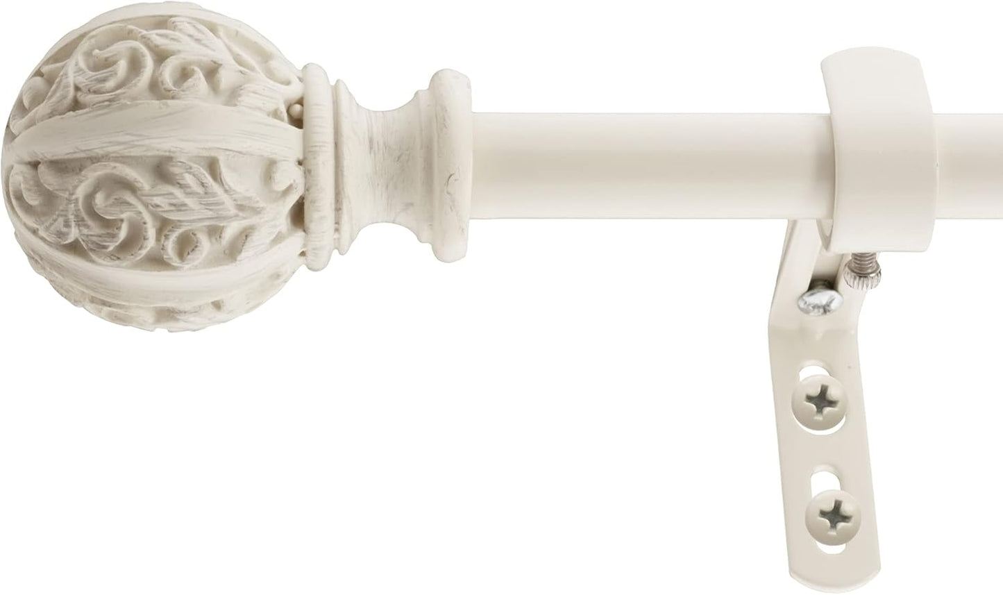 Decopolitan Antique White Bay Window Rod Set - Elegant Design!