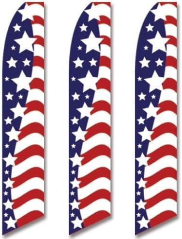 Patriotic 3-Pack Swooper Flags - Super Ad Flag!
