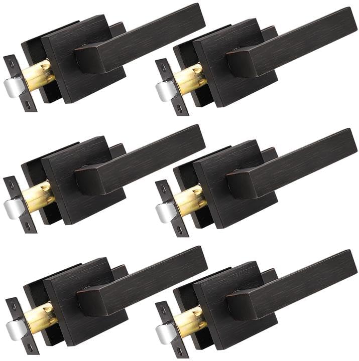 Probrico 6 Pack Passage Door Levers for Home Hall and Closet