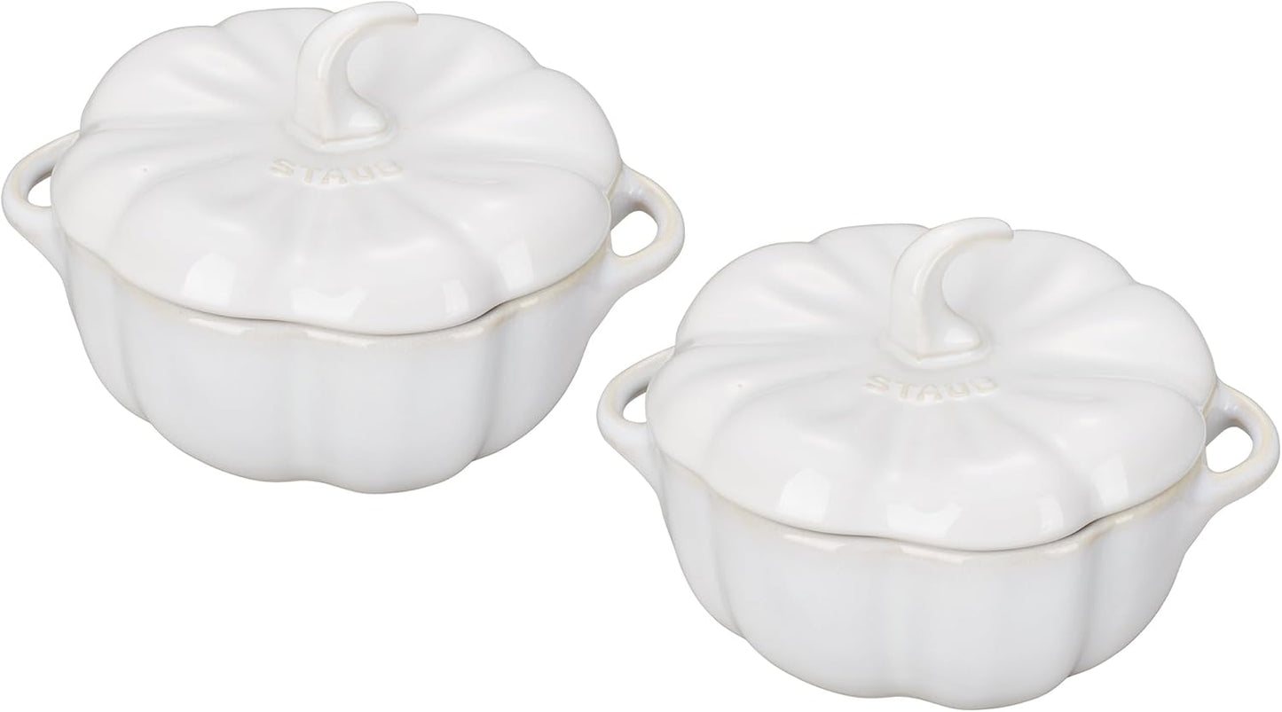 STAUB Ceramic Petite Pumpkin Cocotte Set for Elegant Cooking