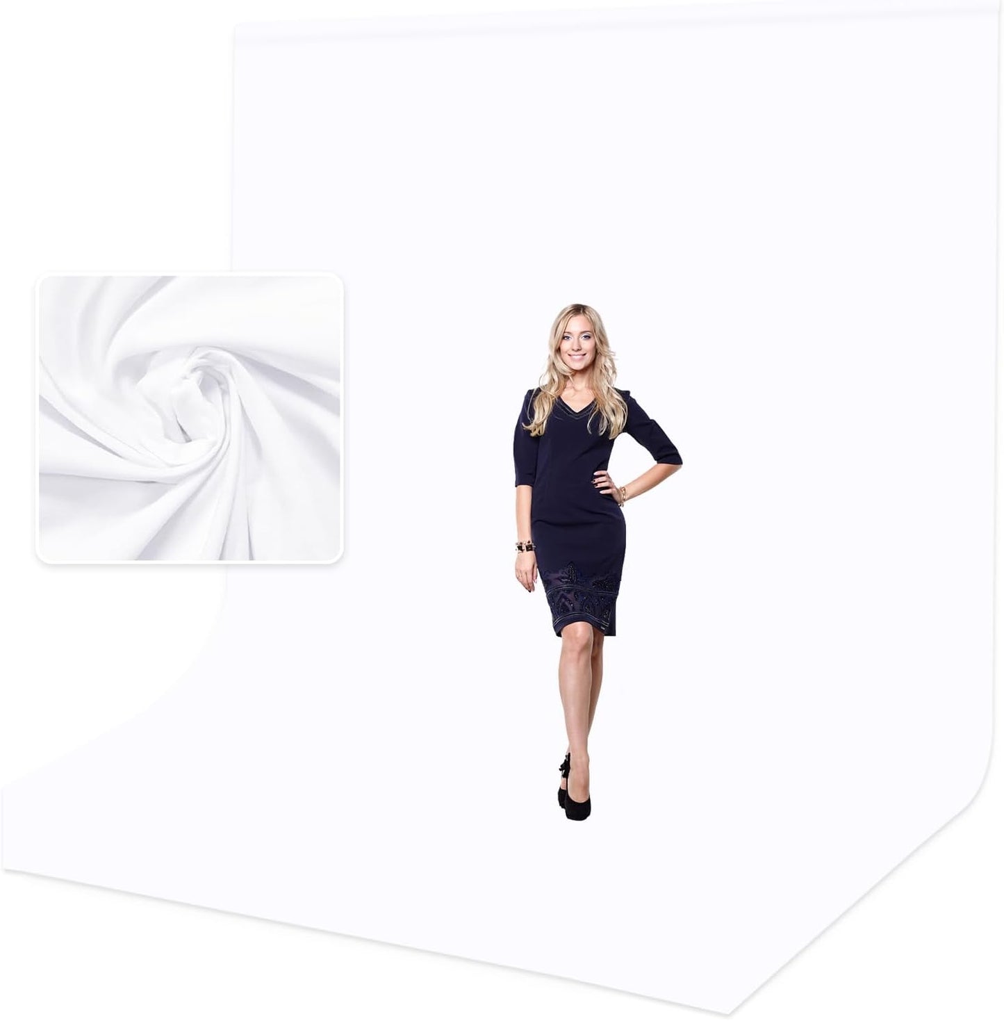 BEIYANG 10x10 FT White Photo Backdrop for Professional Studio
