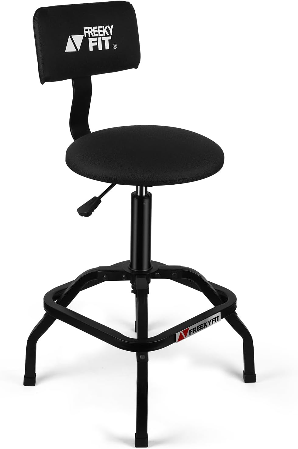 Shop Stool with Backrest for Garage, Adjustable Height 300 LBS