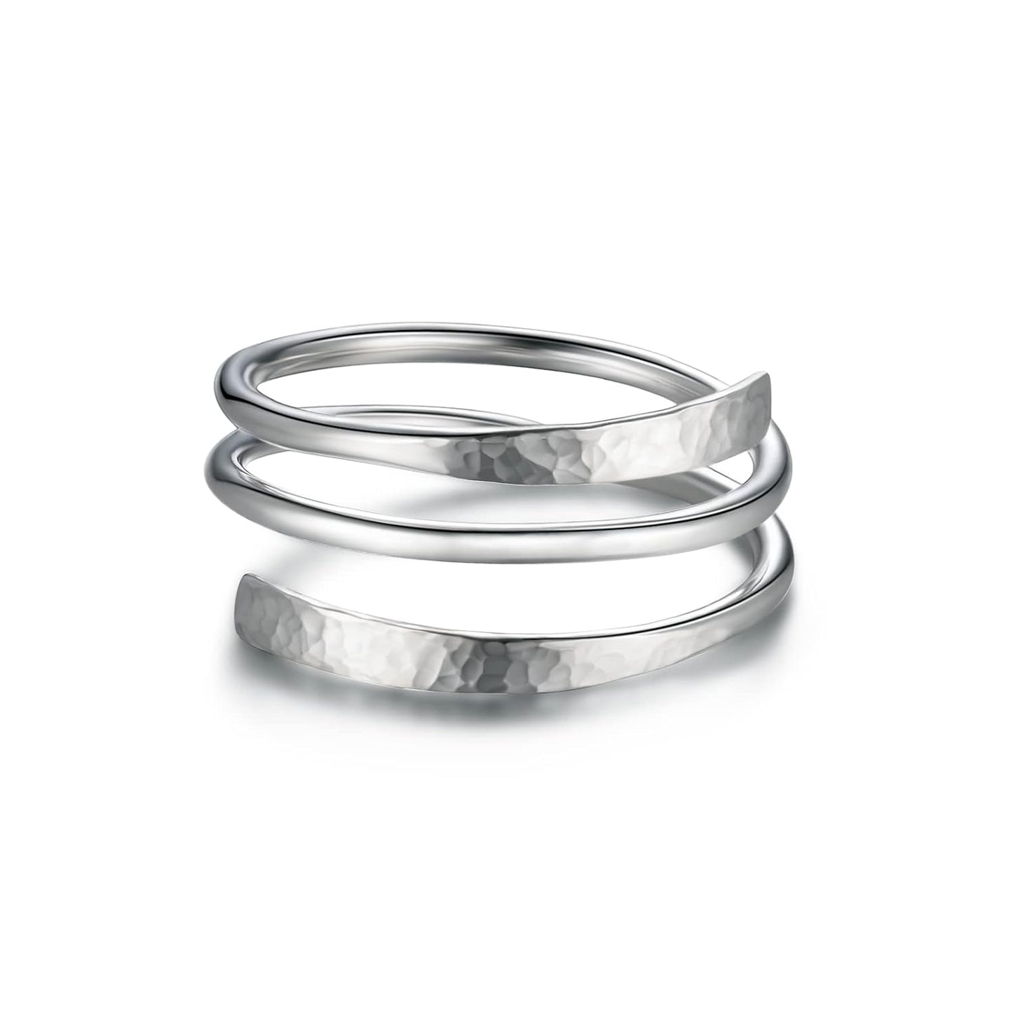 Sterling Silver Hammered Wire Wrap Ring for Personalized Gifts