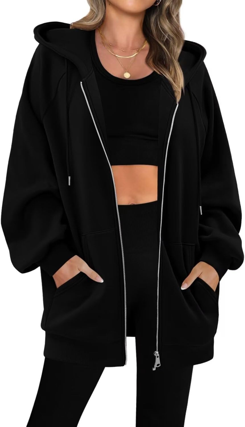 StunShow Women's Oversized Zip Up Hoodies for Casual Style