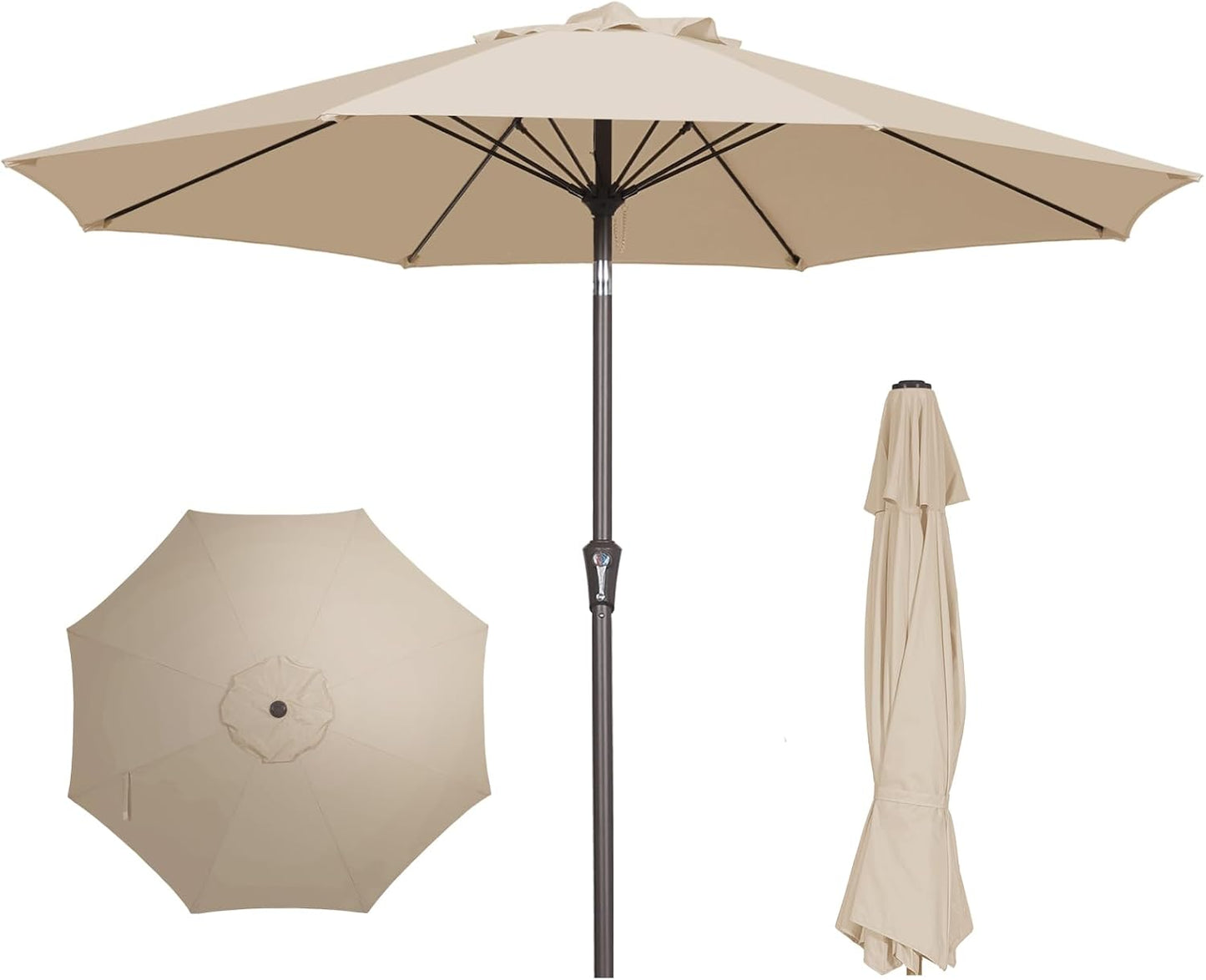 9FT Patio Umbrella with Wind Vent and Crank Lift for Shade