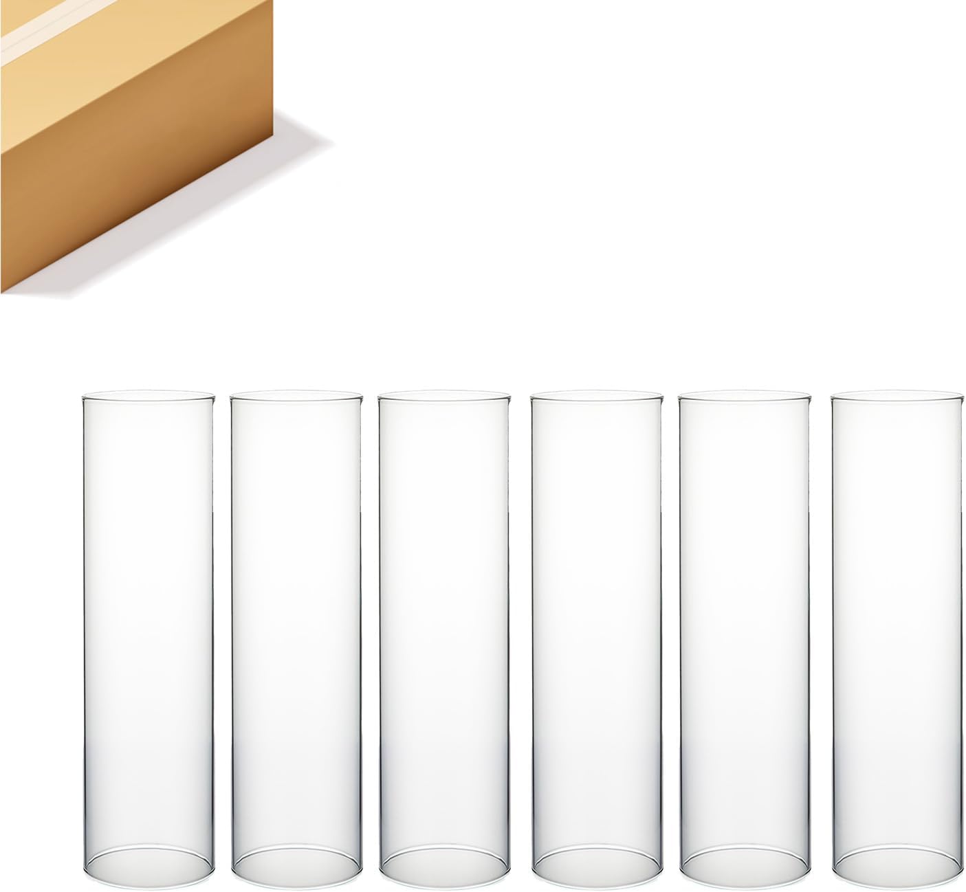 WGVI Hurricane Candle Holder Sleeve - Clear Glass Cylinder Set