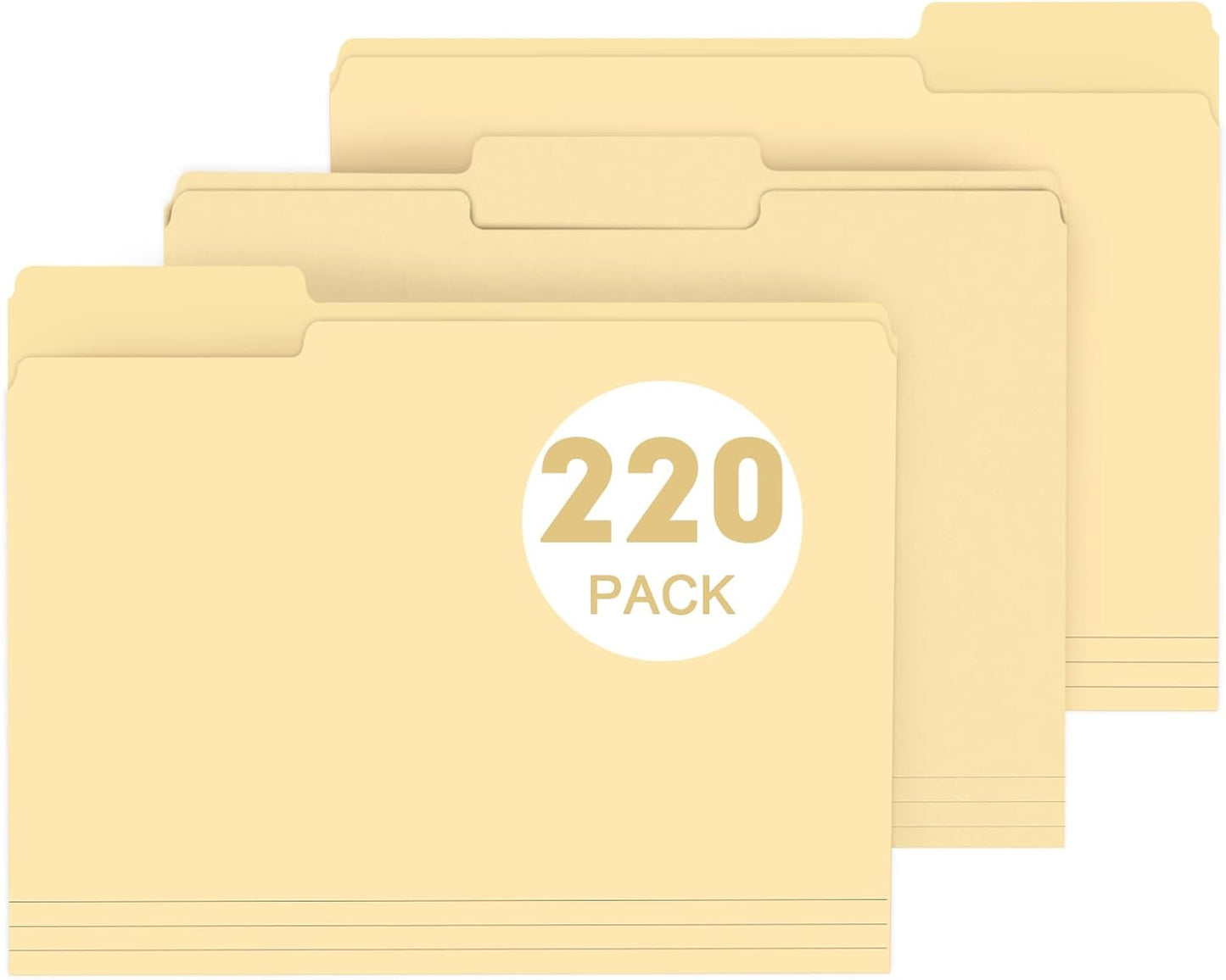 PANDRI 220 Pack Manila File Folders - Organize with Ease!