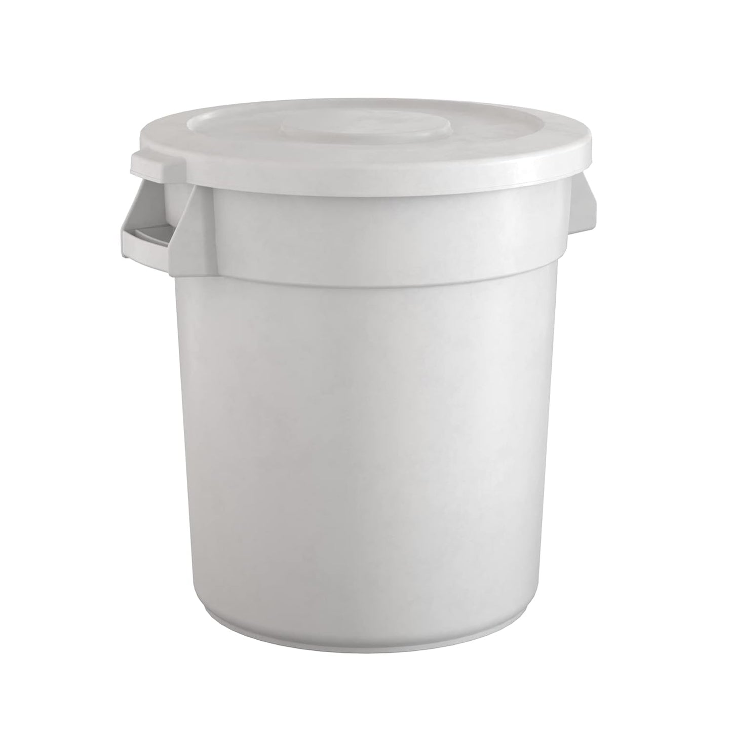 20 Gallon White Round Commercial Trash Can with Lid for Durability